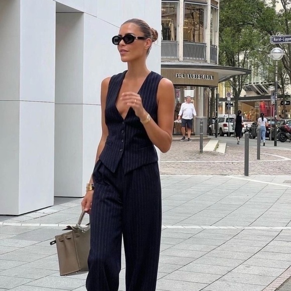 Y2K Fitted Waistcoat Button Down Sleeveless V-neck Tight - Picture 1 of 15
